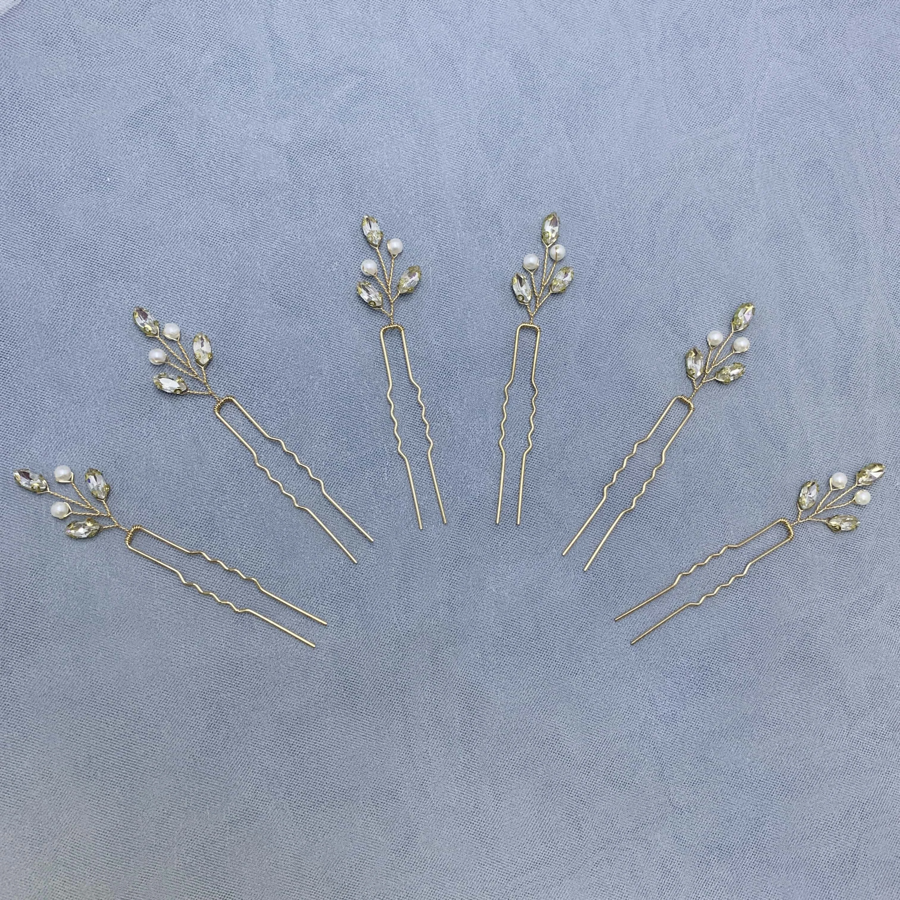Handmade Fashion Pearl Leaf Hair Clip Hairpin Crystal Flower Hairpin Bridal Wedding Hair Accessories Jewelry Hair Clip Hairpin