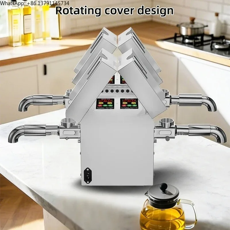 

4 Heads Commercial Oil Press Machine Stainless Steel Multi-Function Oil Extractor 4 Independent Pressing Units of Home Appliance