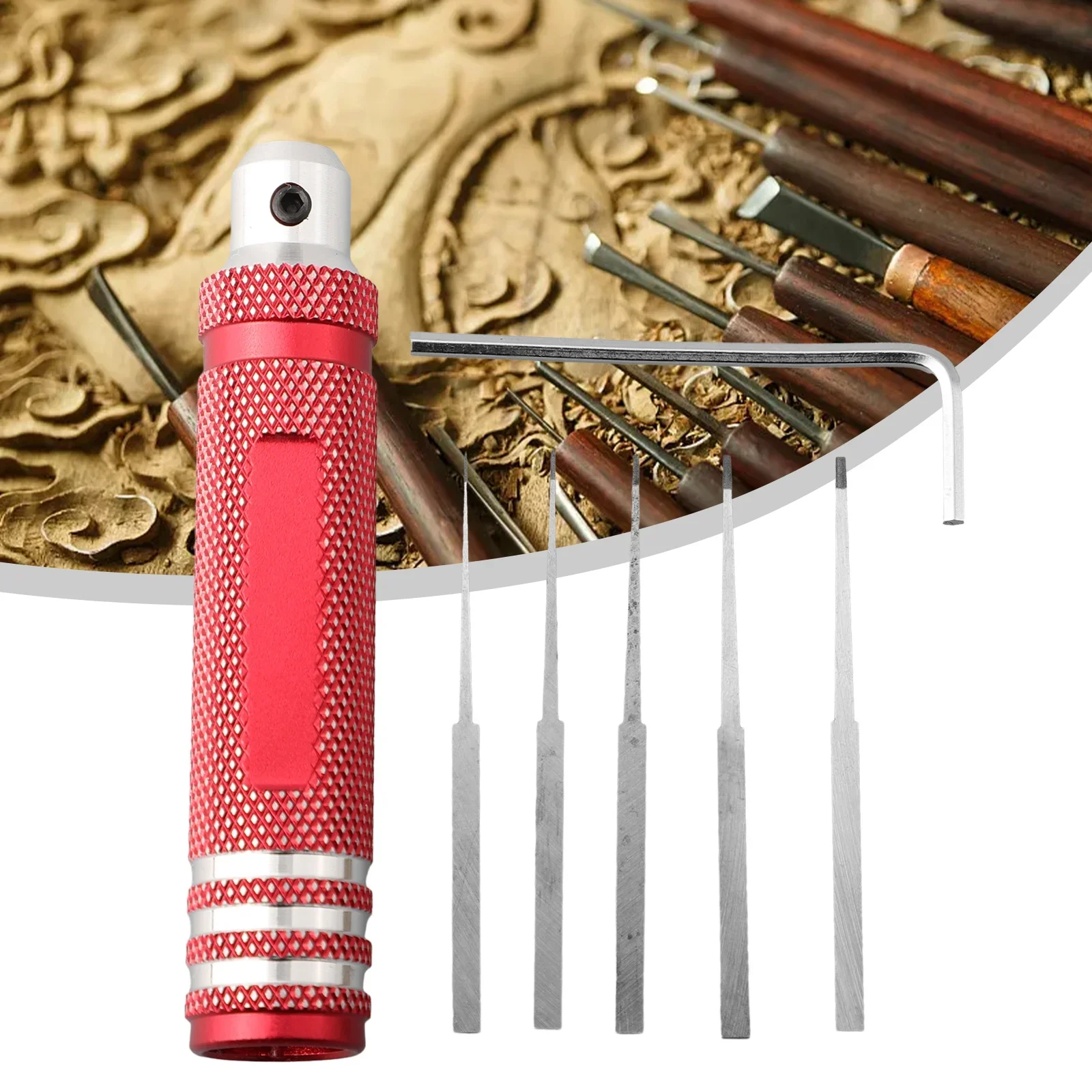 6Pack 0.2-1.0mm Carving Tool Steel For Prime Model Scriber With Blade Resin Carved Hobby Cutting Tool For RC Car