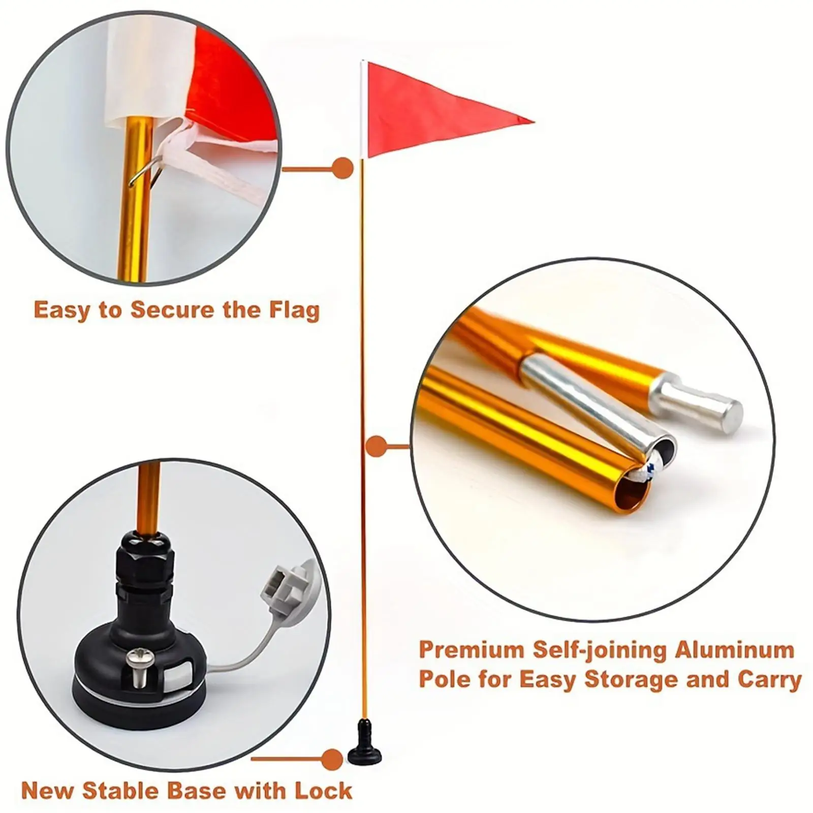 Kayak Flag Accessories Lightweight Universal DIY Accessories Holder Sturdy Aluminum Alloy Stable Base for Boat