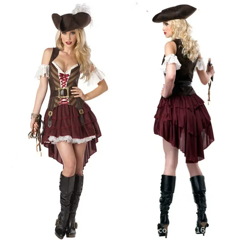 Pirates of the Caribbean costume captain female pirate costume cosplay