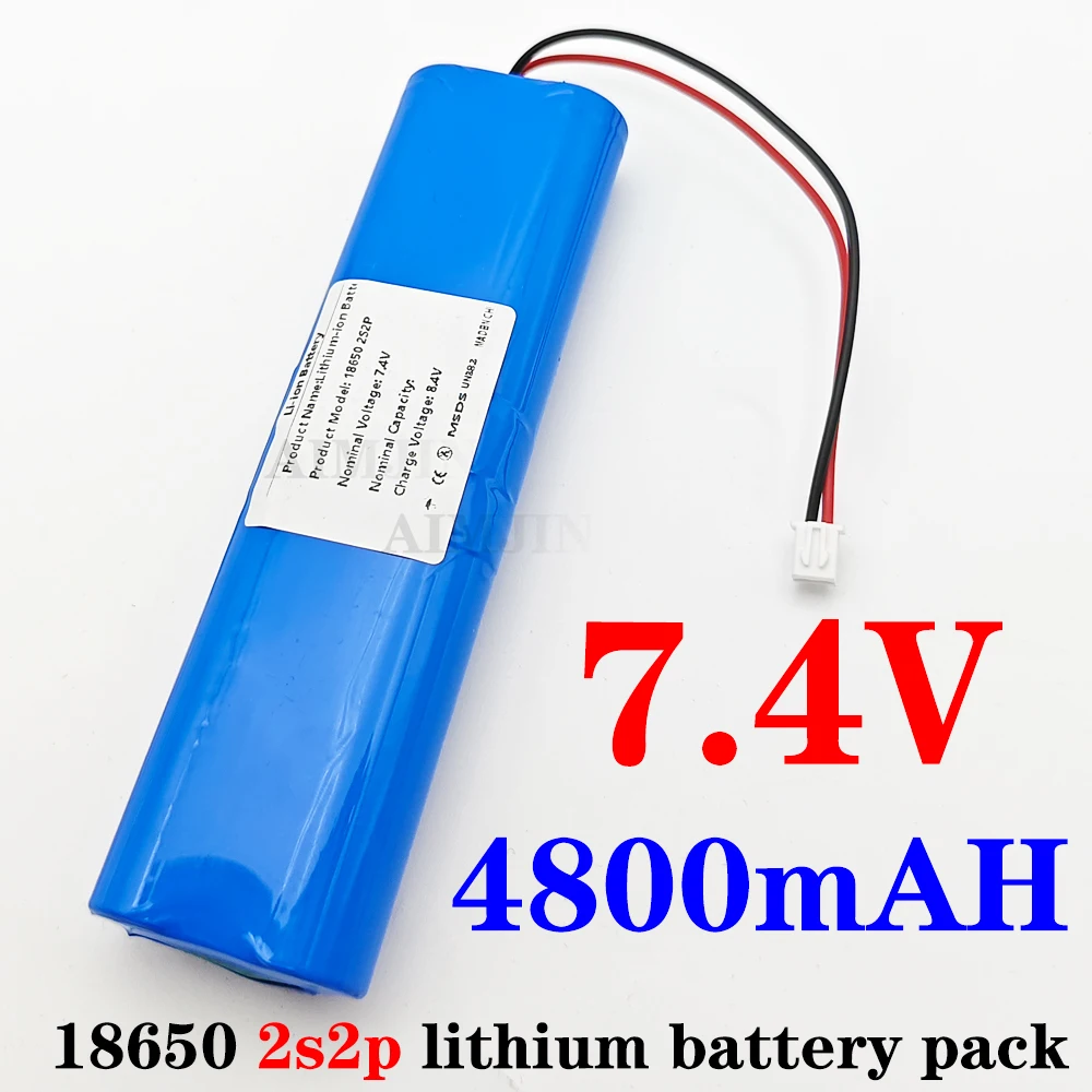 

2S2P Battery Pack 18650 Lithium-ion Battery 4800mAh 7.4 V, Suitable for Headlights/CCTV/cameras