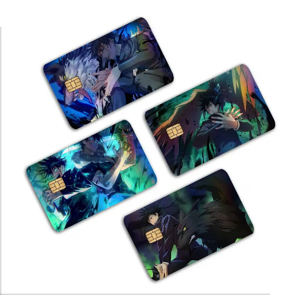 Jujutsu Kaisen Fushiguro Megumi Trendy Laser Glitter Bank Card Stickers All Match Multi Purpose Use