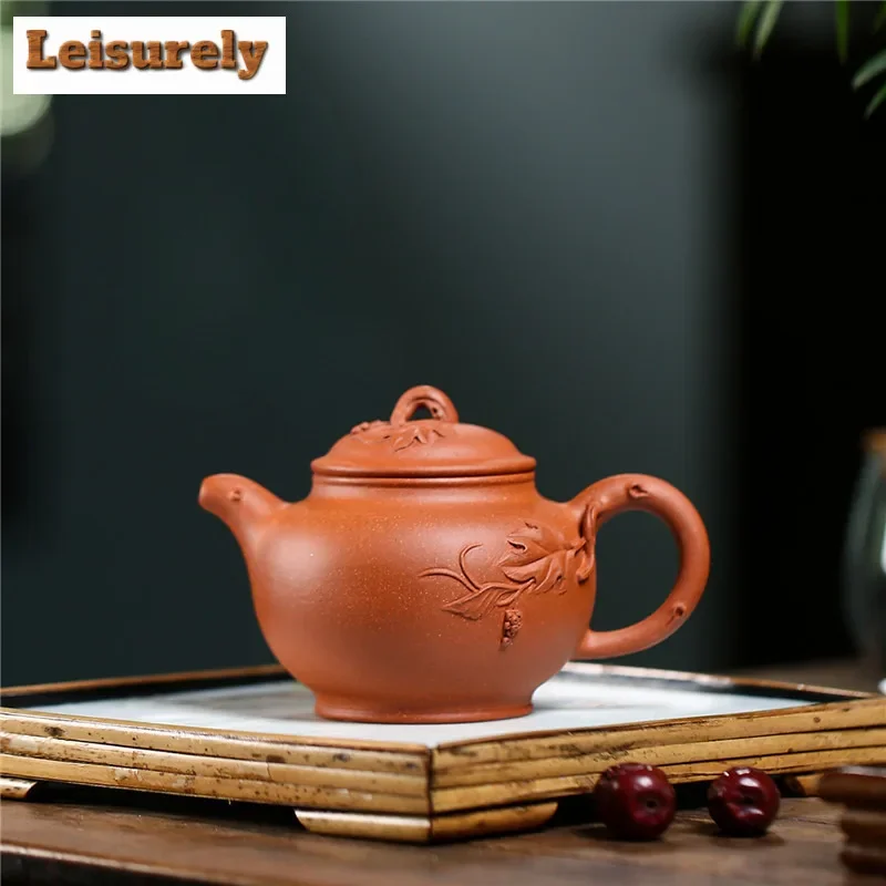 

250 мл высококачественные фиолетовые глиняные чайники Исин, горшок ручной работы, необработанная руда, красный чайник для скоростного спуска с фильтром, китайский чайный сервиз Zisha, ремесло