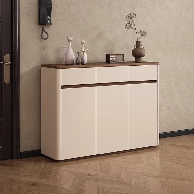 Wooden Display Shoe Cabinet Space Saving Narrow Slim Storage Slippers Shoe Shelf Nordic Designer Muebles Shoemakers Furniture