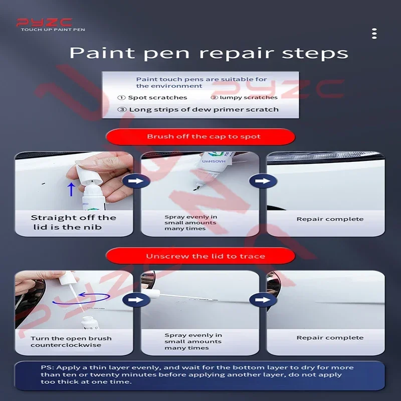 For Ford Mustang 1979-2025 Paint Touch Up Pen Kit - Scratch Repair Car Scratch Remover with Brush DIY Auto Accessories view 3