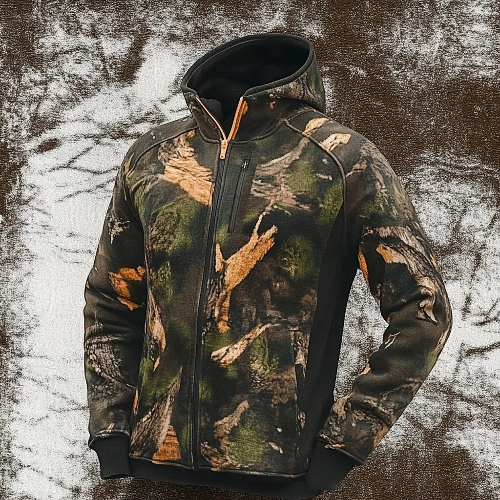 

MereSports Unisex Merino Wool Hunting Jacket Thick Autumn Outdoor Fleece Wear For Adults Breathable With Print Pattern