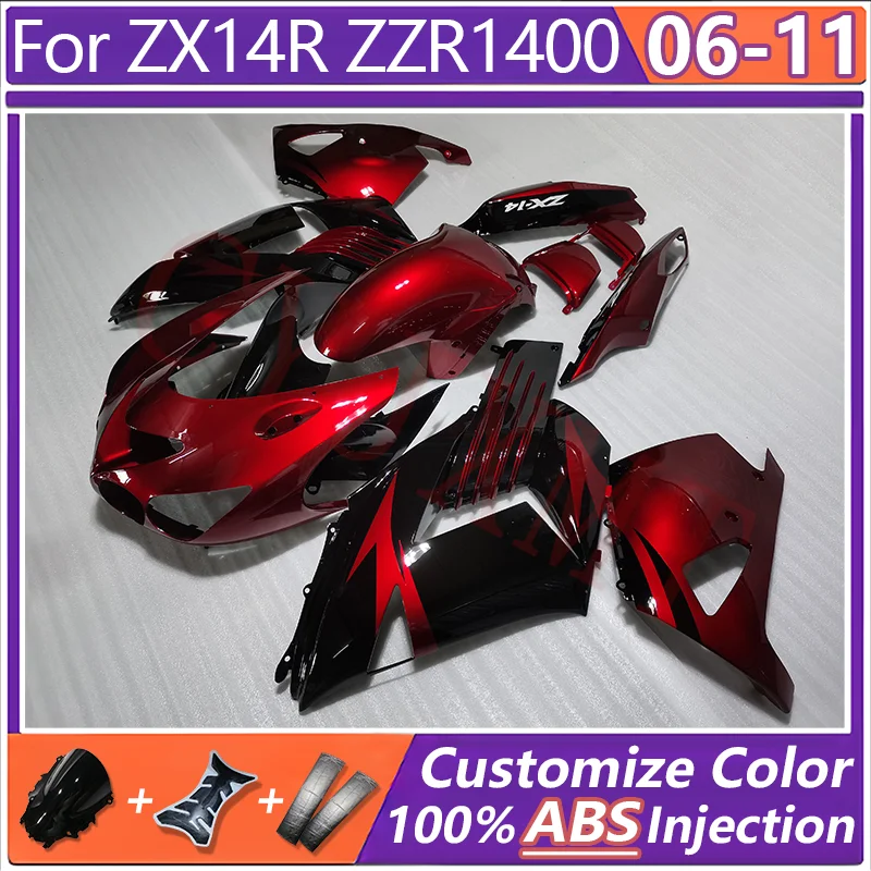 

Motorcycle Fairing Body Kit for Kawasaki ZX14R ZX-14R ZZR1400 2006-2010 2011 Fairings Set ZZR ZX 1400 14R 06-11 Bodyframe Cover