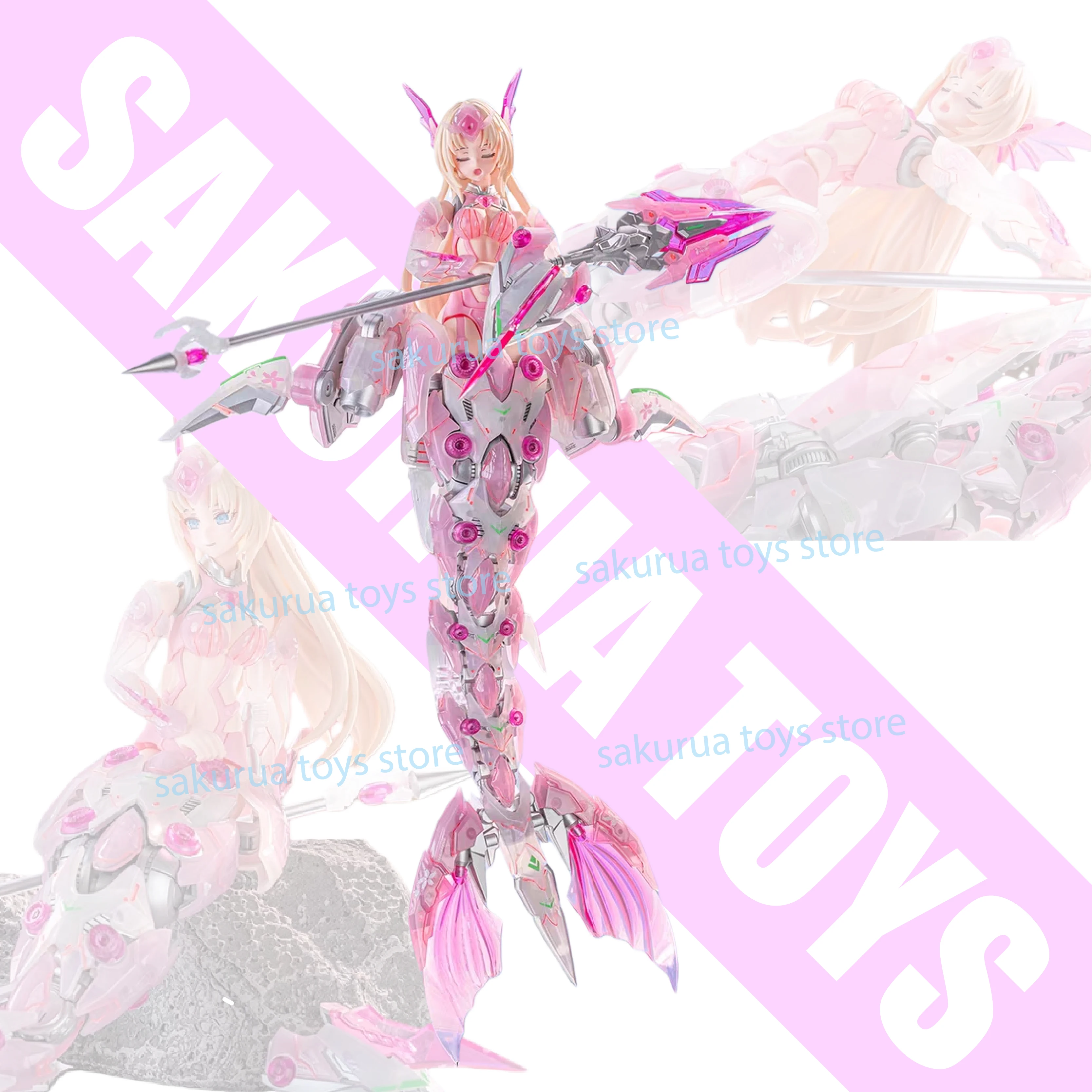 

In Stock Nuclear Energy Matrix Pink Mermaid Limited Edition Ver. Colorful Falling Cherry Machine Girl Action Figure Collection