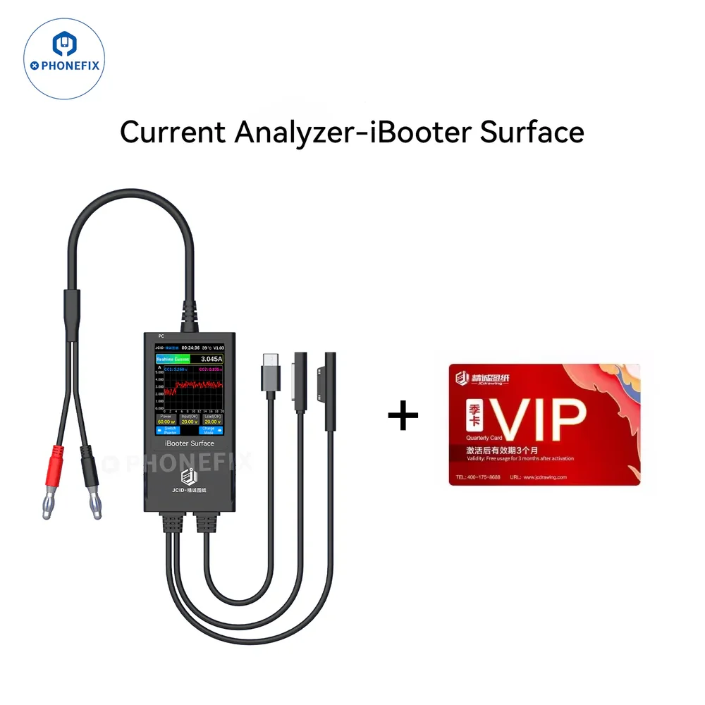 JCID Current Analyzer-iBooter Surface Used with JC Drawing for Detect 2013-2024 Surface Series Charging Faults