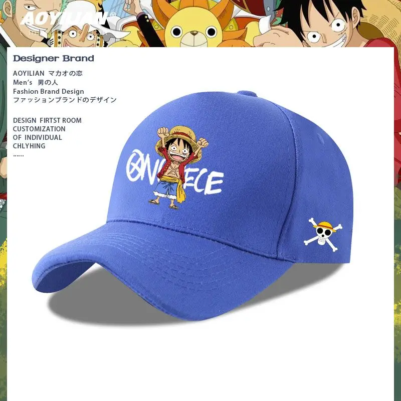 Macaco inteiro d. Luffy boné de beisebol para homens e mulheres, proteção solar, chapéu de sombreamento, estilo casal, moda, verão