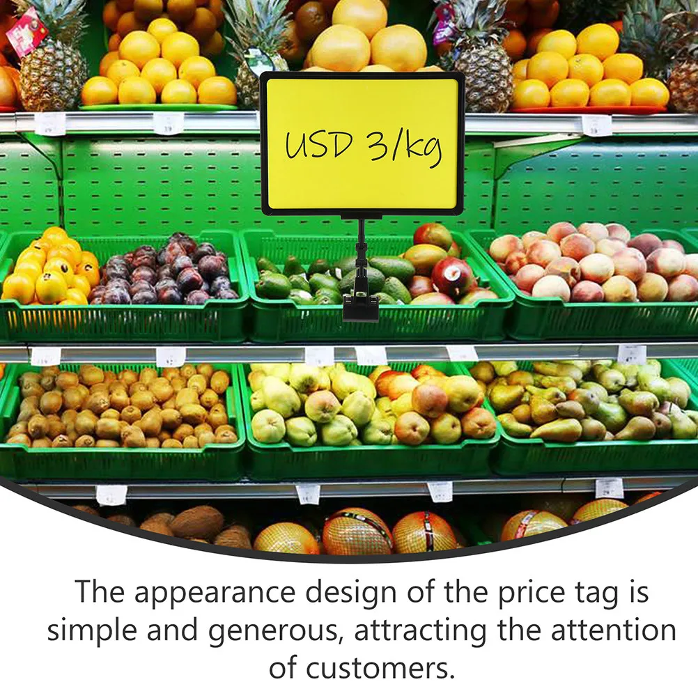2Pcs Erasable Price Tag Clips ABS Material Lightweight Portable Reusable Supermarket Fruit Vegetable Store Retail Display