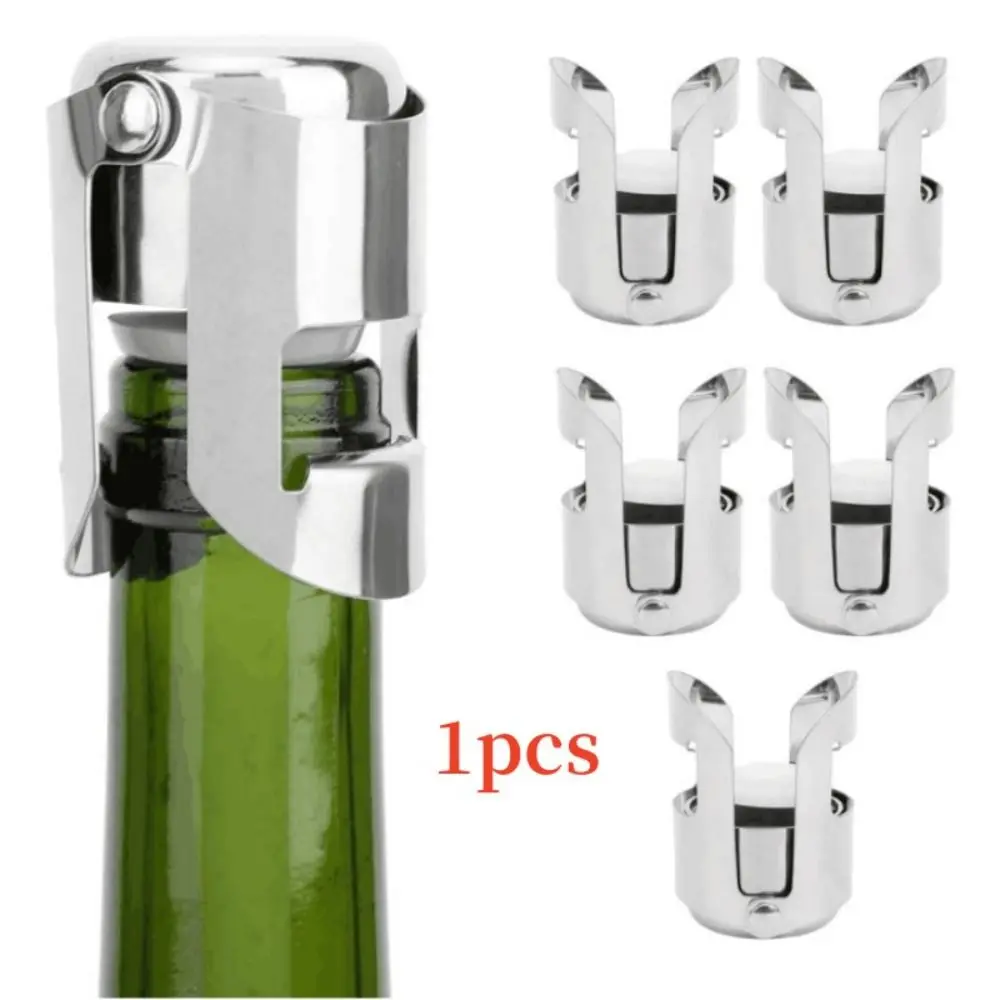 Champagne Stopper Stainless Steel Champagne Bottle Sealer Sparkling Wine Bottle Plug Sealer Leak-Proof Bubble Sealing Bottle Cap