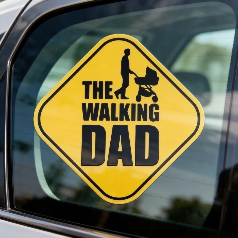 Cartoon Waterproof Scratchproof 13cm Lovely Father's Love Map Car Decal Sticker For Car And Stroller