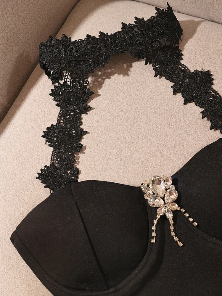 스위트 슬레 레이스 네 행잉 탑 여성 이너웨어 아우터웨어 오트 디자인 퓨어 디자이어 스파이시 걸 슬림 핏 슬림 베스트