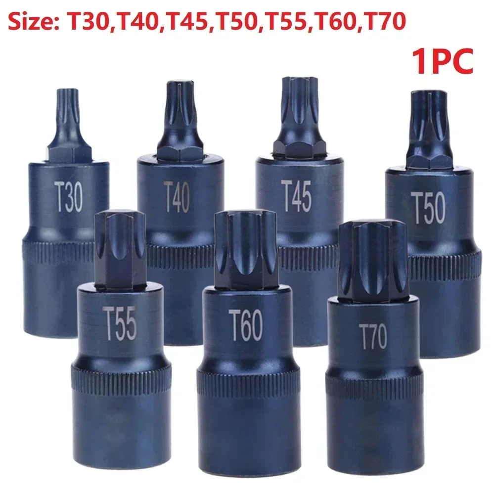 Torx Screwdriver Bit Adapter Soquete Bits Adapter Ferramenta de Mão para Chaves de Catraca T30 T40 T45 T50 T55 T60 T70 2