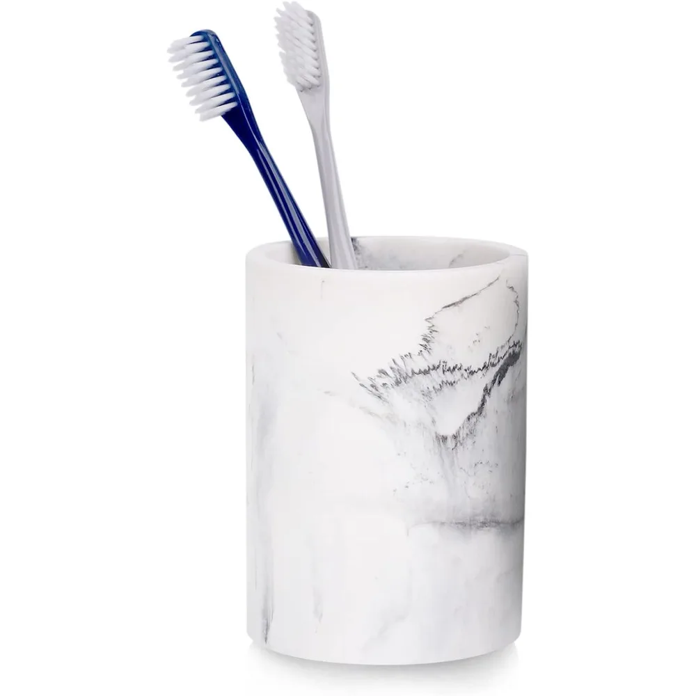 

Держатель зубной щетки ZCCZ для ванной комнаты, мраморный вид, органайзер для электрической зубной щетки и зубной пасты, подставка для кистей для макияжа, белый