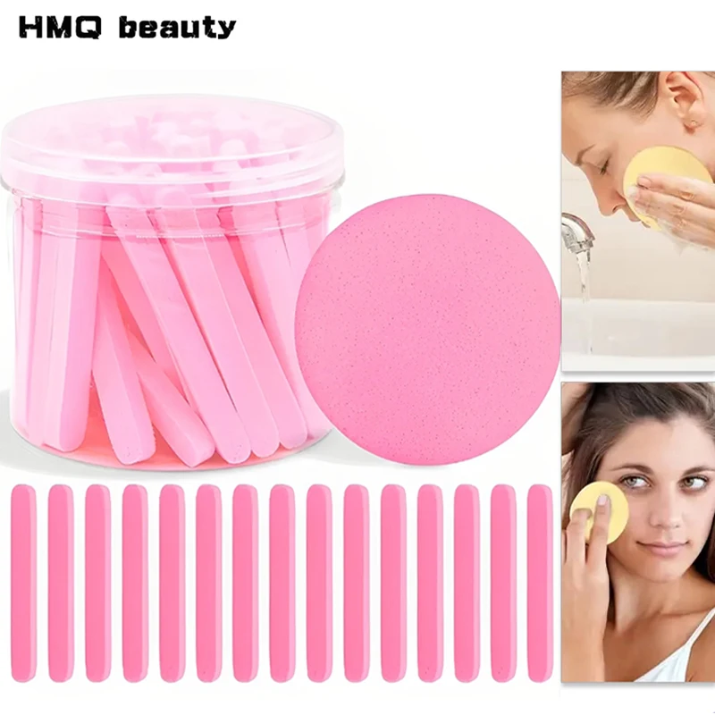 Compressed Face Wash Puff Natural Wood Pulp Sponge with Box Facial Cleaning Cotton Pad Reusable Makeup Remover Tool Beauty Strip