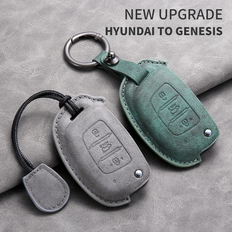 For Hyundai Grand i10 2023 IX35 IX45 I20 I30 HB20 Elantra Solaris Sonata Santa Fe Sport Tucson Leather Car Flip Key Case Cover