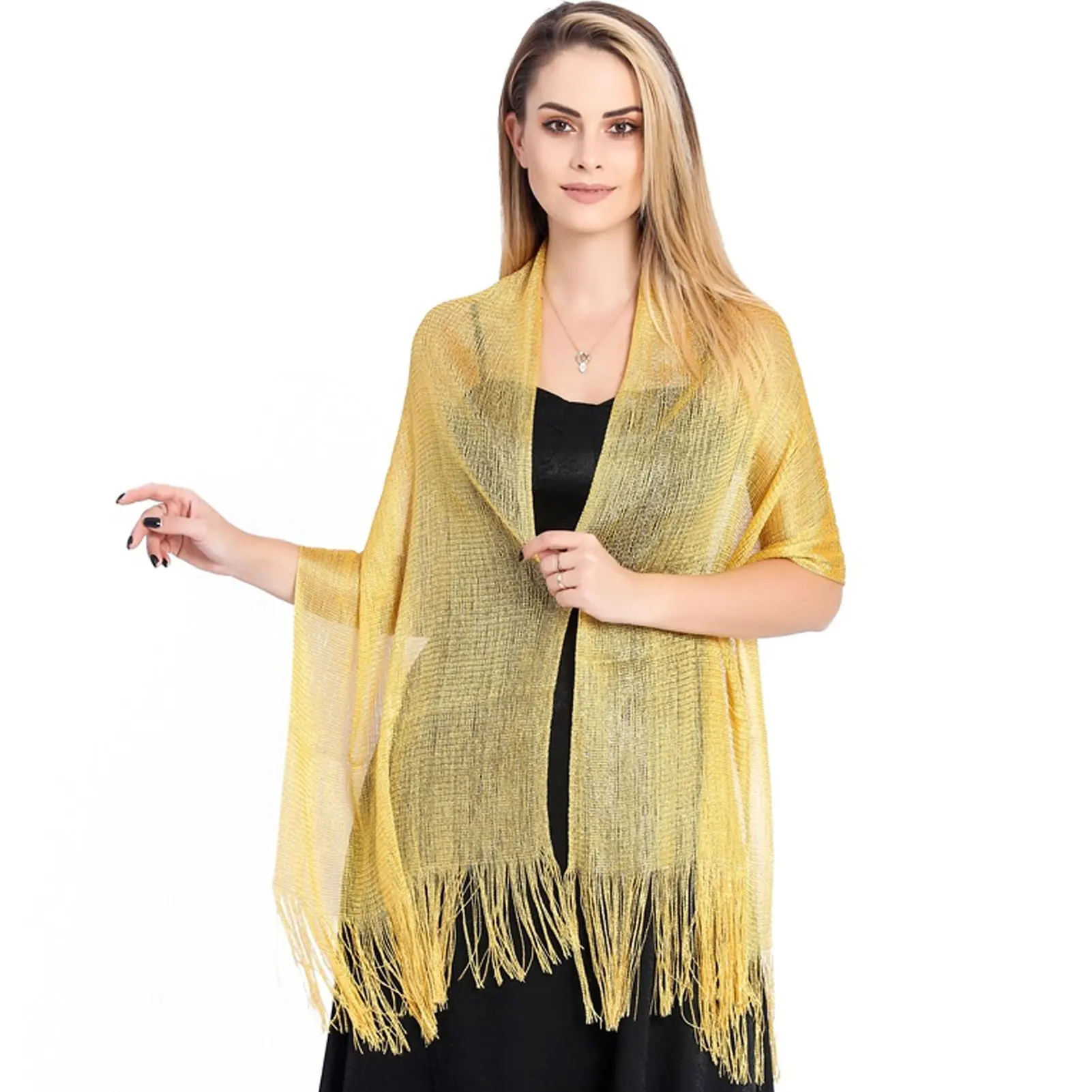 Yellow Elegant Shawl For Women DIY Freely Wedding Celebrations 50 200CM Super Large Size Parties