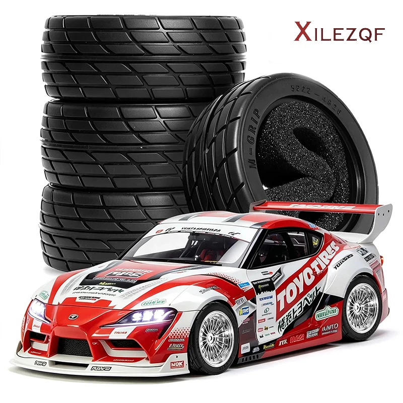 1/10 RC On Road Tires OD 68mm Soft Rubber Rally Tyres For 1:10 Street Touring Car Tamiya TT01 TT02 XV01 TA06 A959 PTG2 HPI HSP P