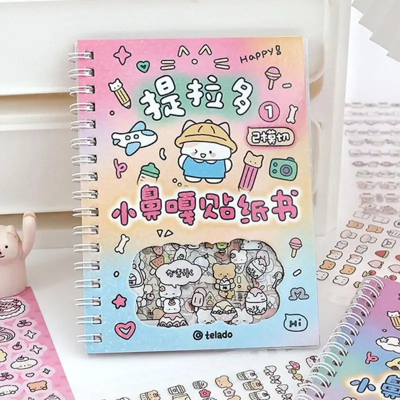 หนังสือสติกเกอร์การ์ตูนสมุดบันทึกการตกแต่งด้วยตนเองหนังสือสำหรับการ์ดอวยพร