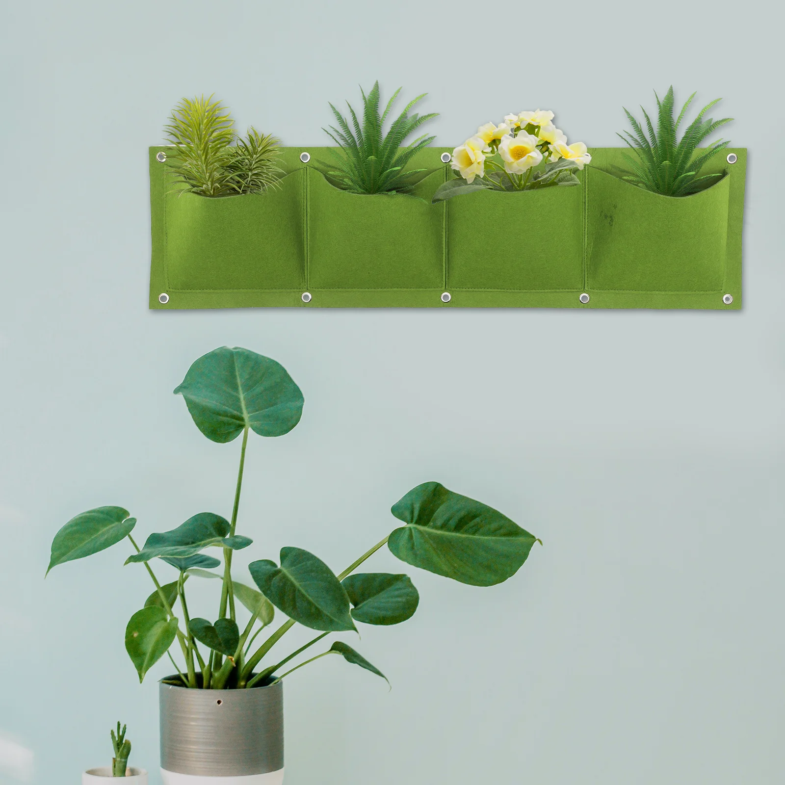 4 قطعة حقيبة زرع ورأى الجدار الشنق تنمو حقيبة قابلة لإعادة الاستخدام أواني الحضانة للخضروات الزهور حديقة في الشرفة الحاويات