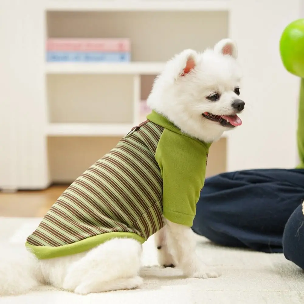 بذلة الحيوانات الأليفة وزرة الملونة الكلب هوديس لينة مريحة مخطط ملابس الحيوانات الأليفة تنفس الكلب البلوز الخريف والشتاء