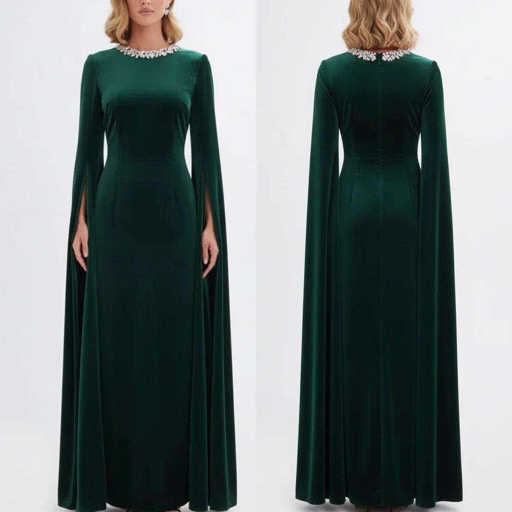 

Customized Luxury Evening Dress Sparkle Classic O-Neck A-line Long Dresses Bespoke Occasion Elegant Party Wedding Guest