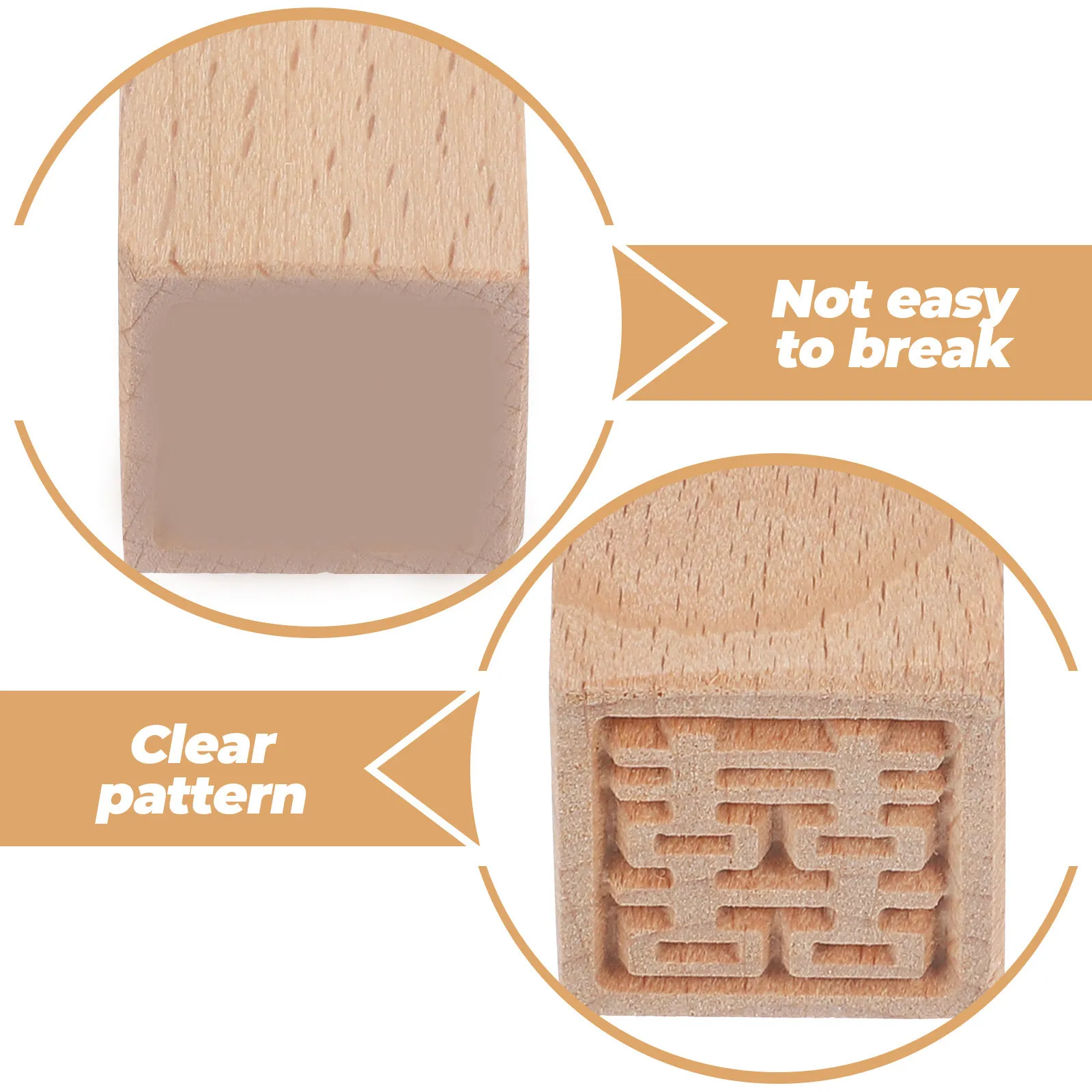 2 Stück quadratische Holzstempel mit exquisitem Design für DIY Dim Sum Moon Cake Dekoration, Umschlag, Grußkarte, Bastelwerkzeug