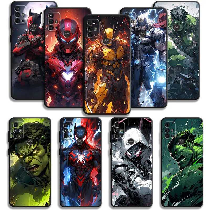 Marvel Wolverine Iron Man Hulk Phone Case For Motorola Edge 40 30 20 Lite G72 G71 G60 G53 G52 G50 G51 G31 G30 G22 G9 One Fusion