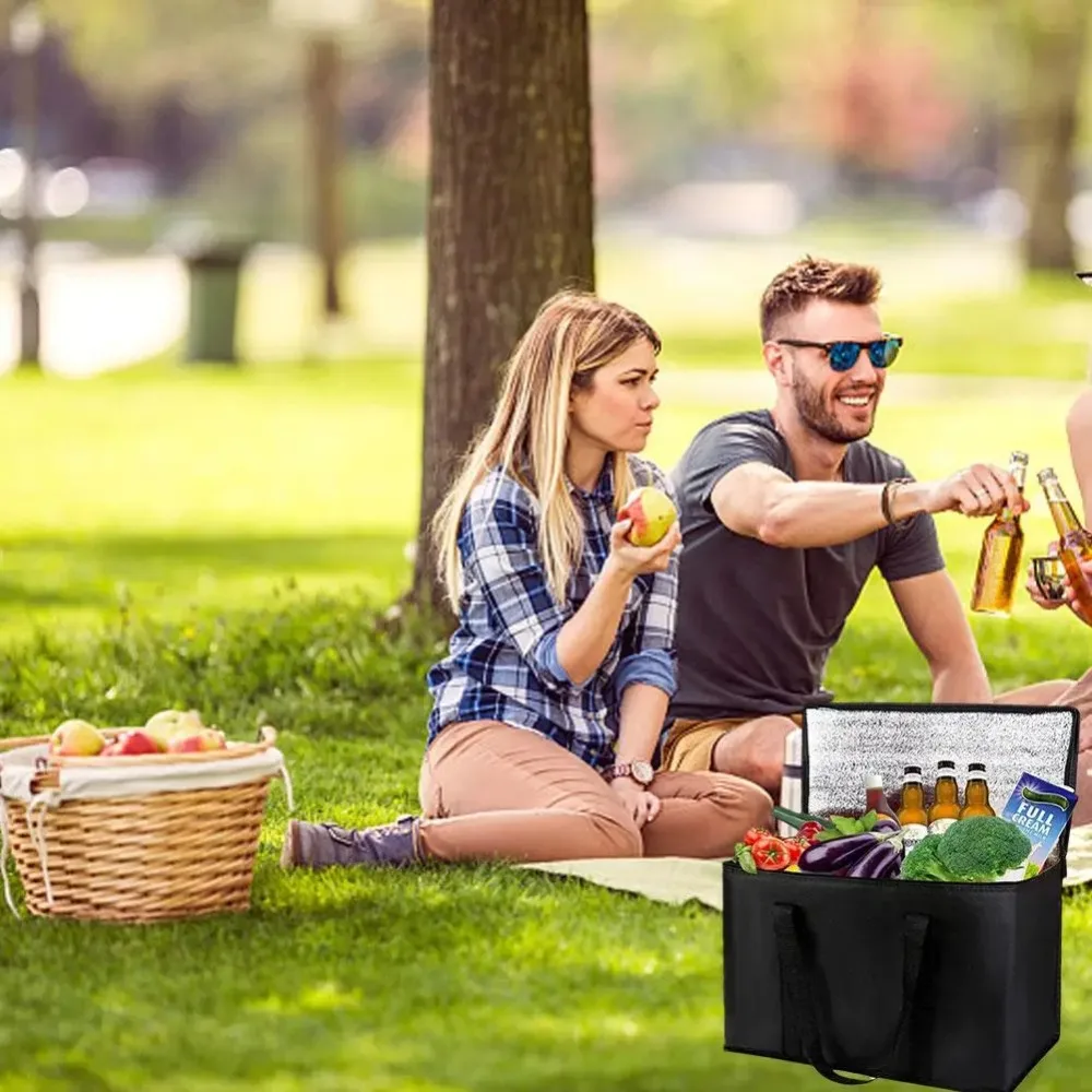 Durable Large Insulated Bags Thermal Camping/Drink Lunch Bag Zip Pack Storage Container Warm Cold Bag Outdoor