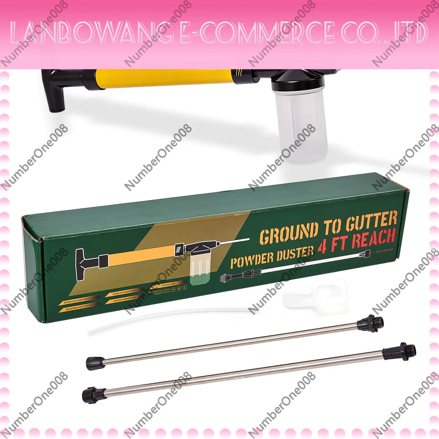 Diatomaceous Earth Duster Pollen Applicator Fruit Tree Pet Flea Powder Termite Killer Manual Spray Gun