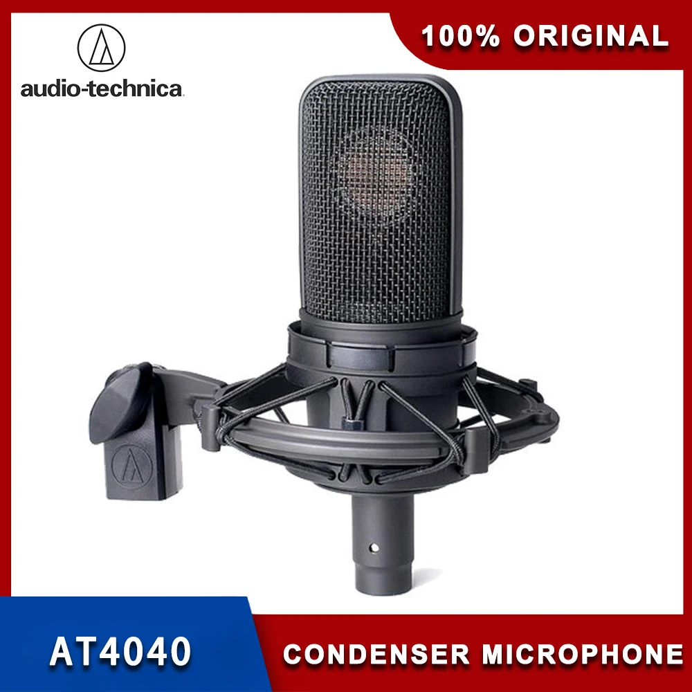 100% Original Audio Technica AT4040 Wired Cardioid Condenser Microphone Podcast Equipment  Studio Mic  Professional Microphone