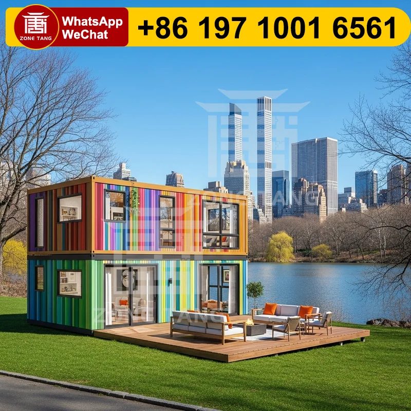 

Temporary Housing Flat Pack House Customize Color Shipping Container Homes Prefab Home Temperature Control Space Saving Design