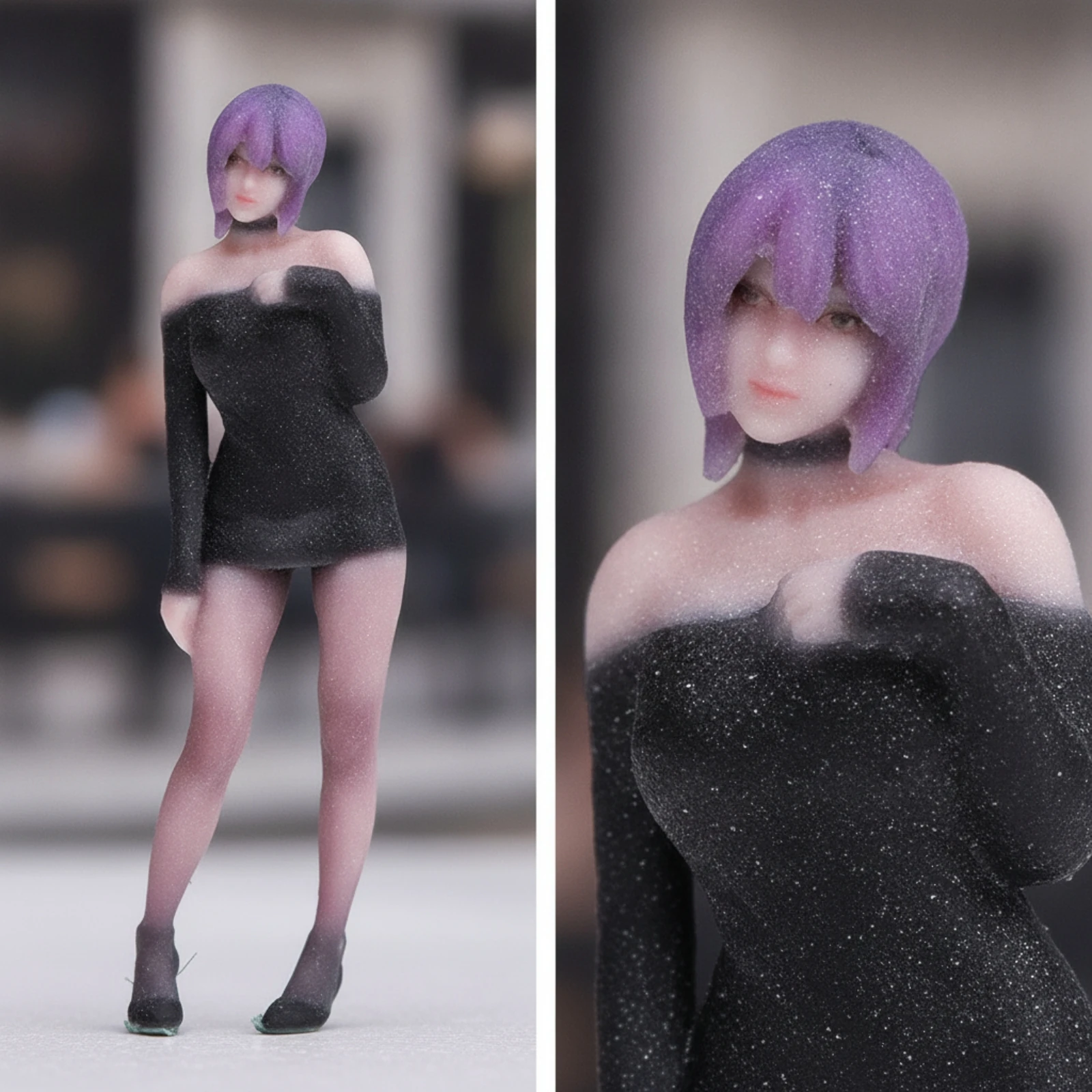 1:64 Scale Figure Realistic Standing Female Figure Female Figurine Tiny Model Person Fine Workmanship for Hobbyists, Diorama