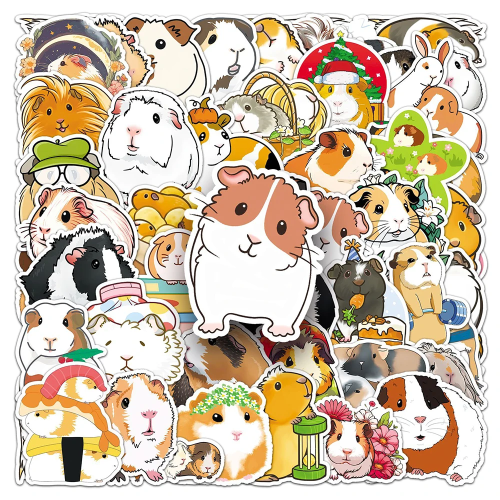 10/30/51 قطعة Kawaii الكرتون خنزير غينيا ملصقات لطيف الديكور الشارات زجاجة ماء الغيتار الهاتف الدراجة الكتابة على الجدران ملصق لعبة أطفال