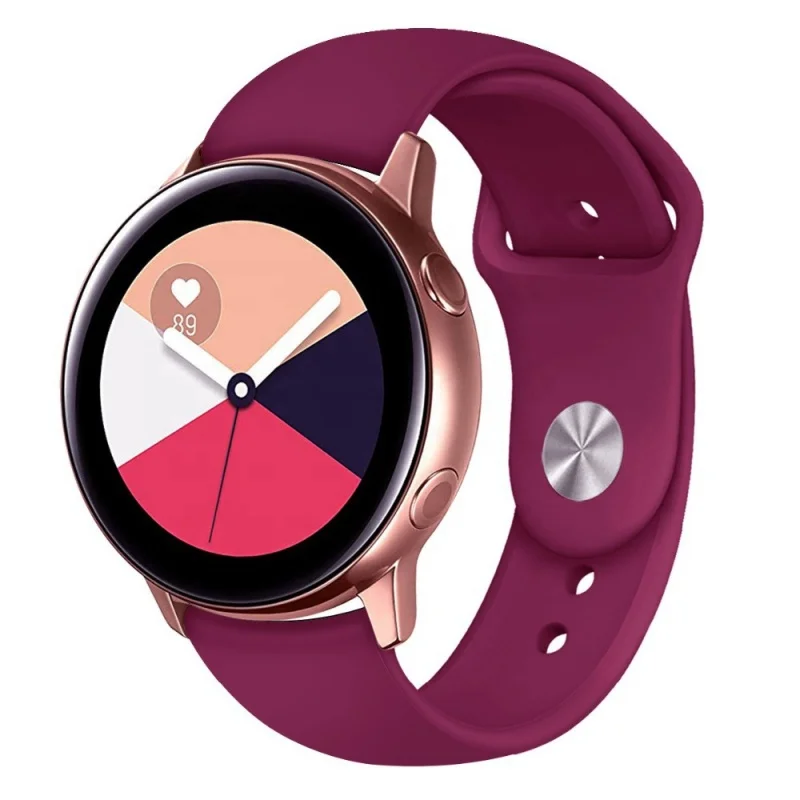 Correa de silicona suave de Color puro para Samsung Galaxy Watch, correa de repuesto de liberación rápida activa