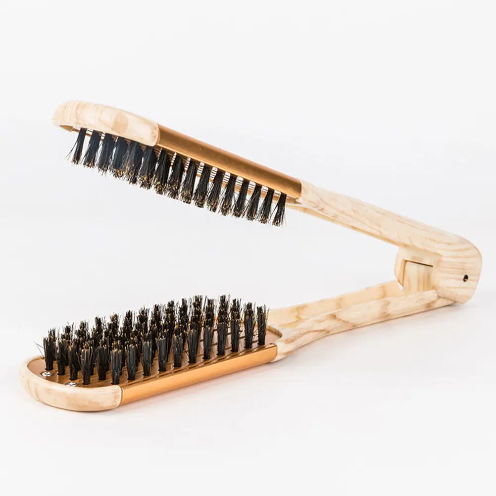 Hair Straightening Comb V Shaped Bristle Straightener Brush Multifunctional Styling Tool for Women Daily Use Salon Household