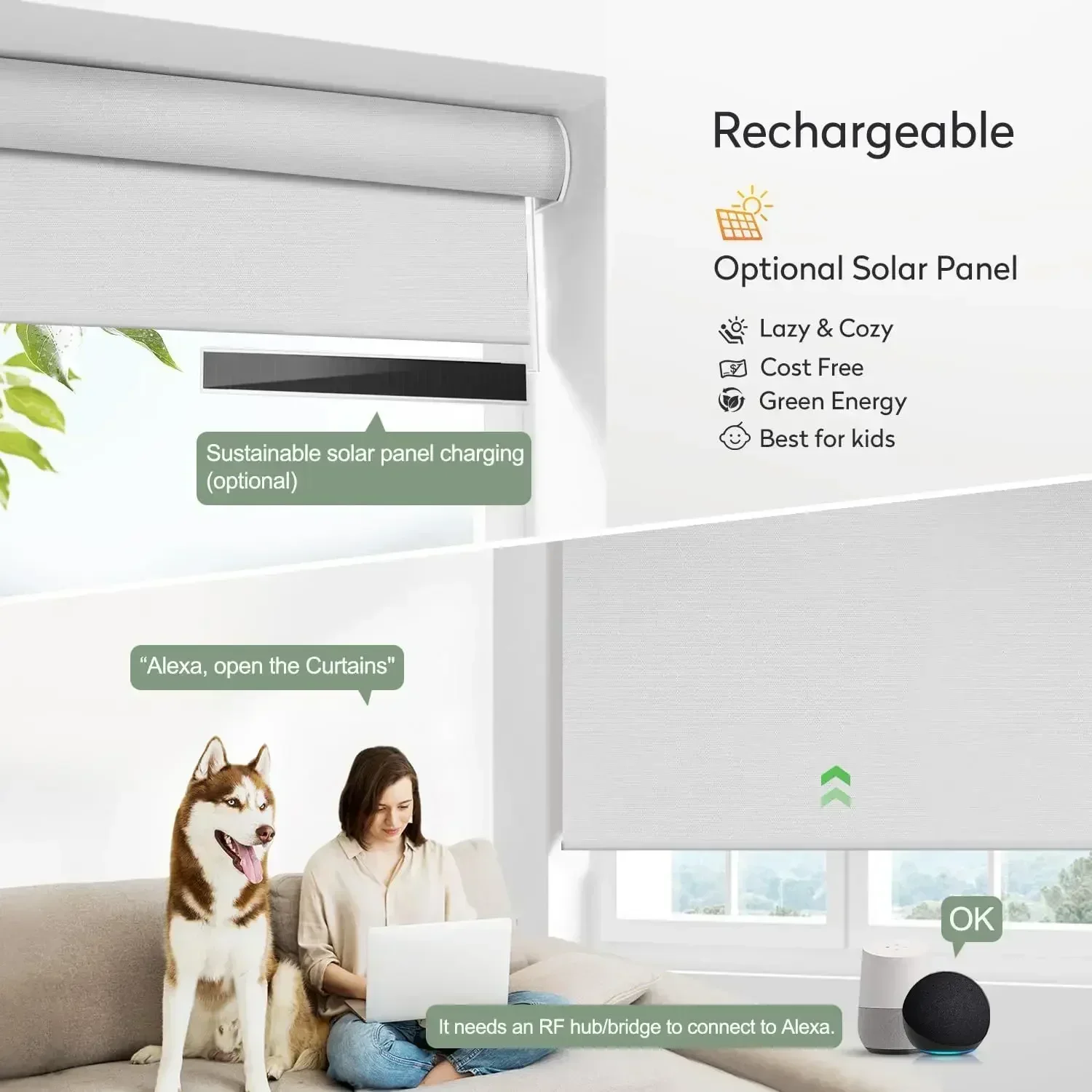 Hot sales[Free Shipping, New Arrival!]Motorized Blackout Window Blinds Customize Width (23-95 Inches) Remote Control Wireless an