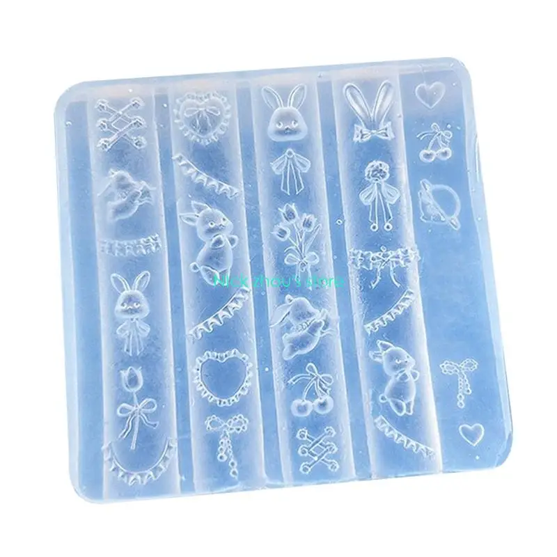 E15E قالب أظافر متعدد الوظائف قالب تزيين الأظافر على شكل حيوان قوالب إكسسوارات الأظافر