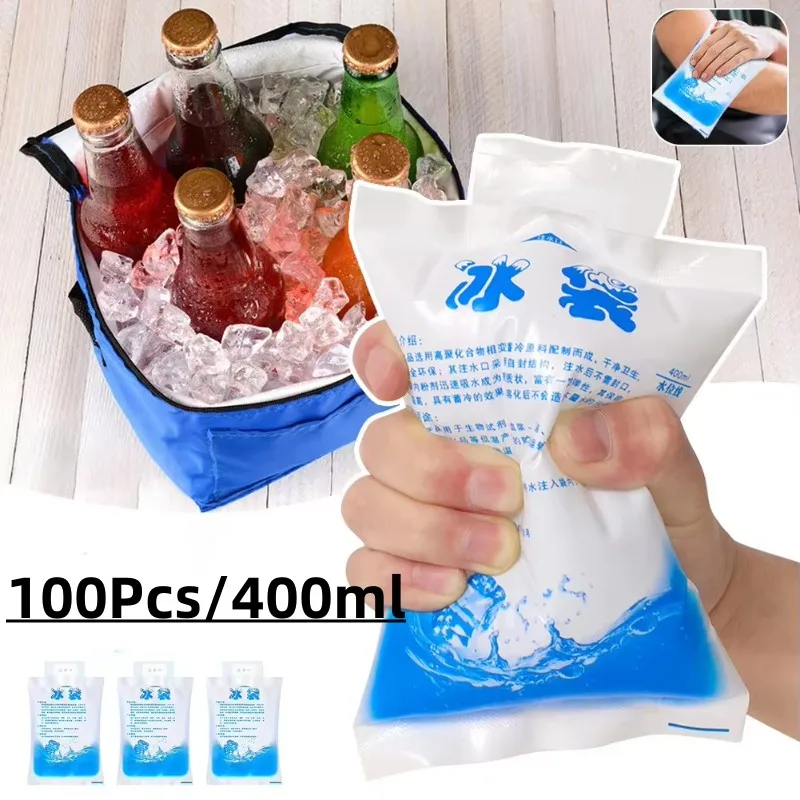100PC Gel Ice Packs Reusable Cold Compress Packs for Injuries Pain Relief Safe Eco-Friendly Hot and Cold Gel Packs Beer Cooler