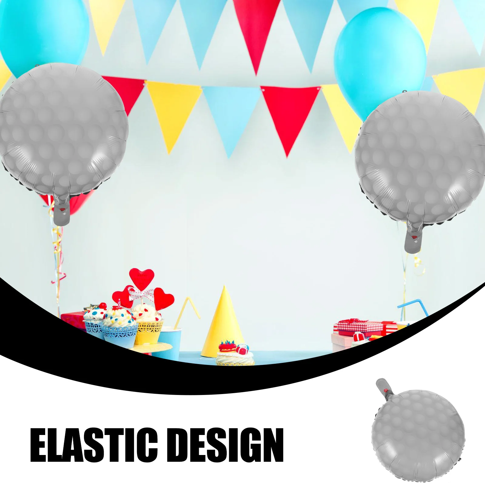 10개 골프공 모양 호일 풍선 알루미늄 필름 생일 파티 장식 풍선 세트 골프 테마 파티 용품 사진 소품