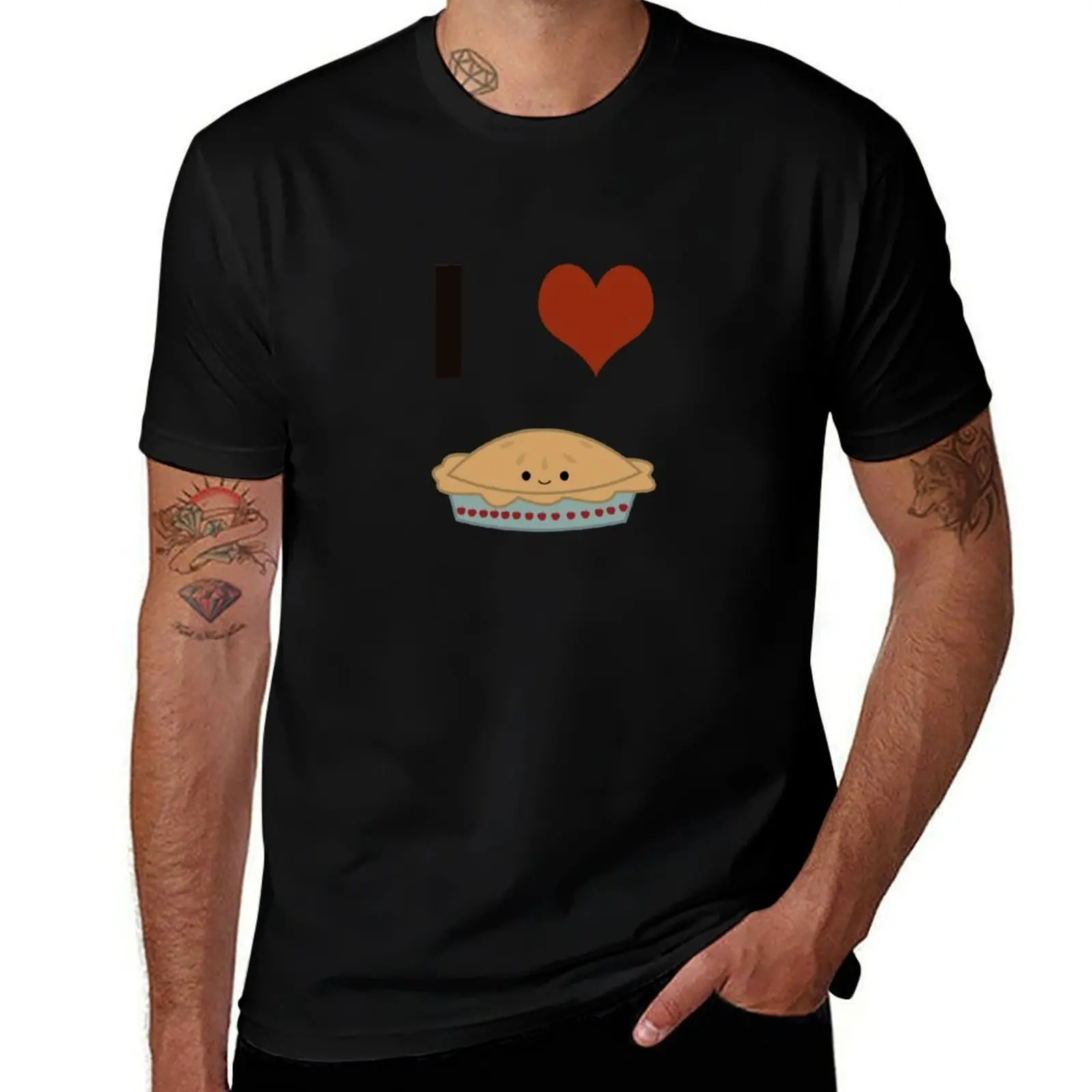

Футболка I Heart (love) Pie, футболки большого размера, персонализированные роскошные футболки для мужчин