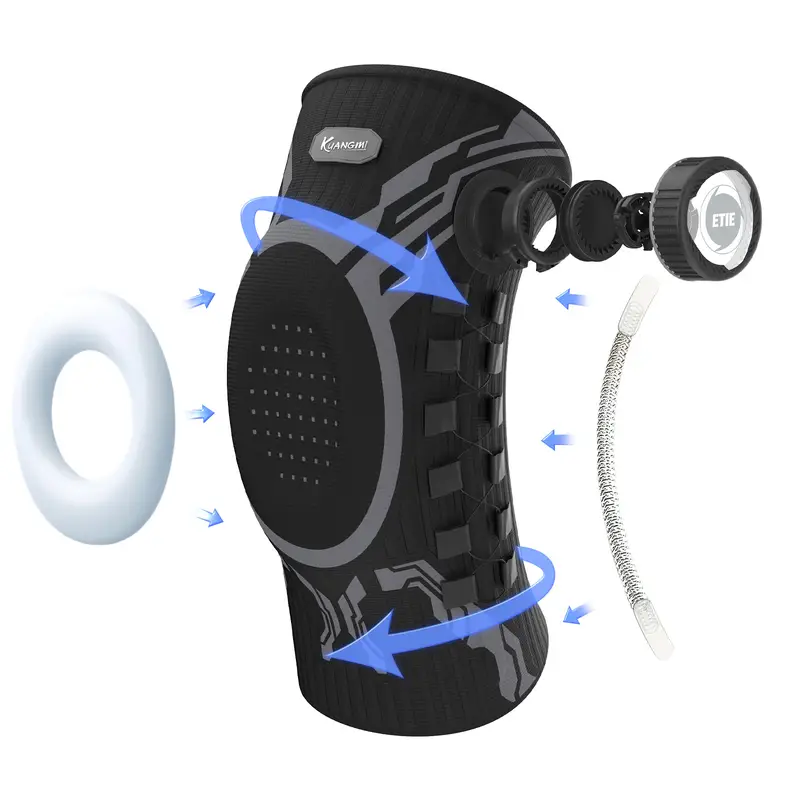 Kuangmi Smart Knob Knee Brace with Patella Gel Pad and Lateral Stabilizer, Compression Knee Brace for Exercise (Single), KMh752 - Image 9