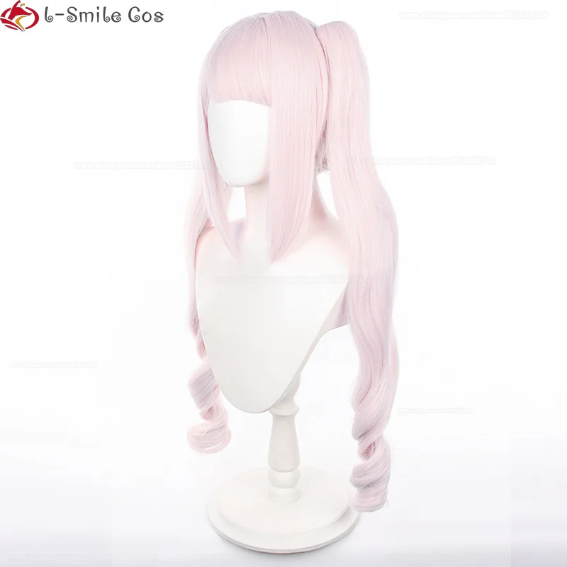 Game Alice Cosplay Pruik 70Cm Lang Roze Krullend Krullend Pony Hittebestendig Haar Vrouwen Schattige Pruiken + Pruik Cap