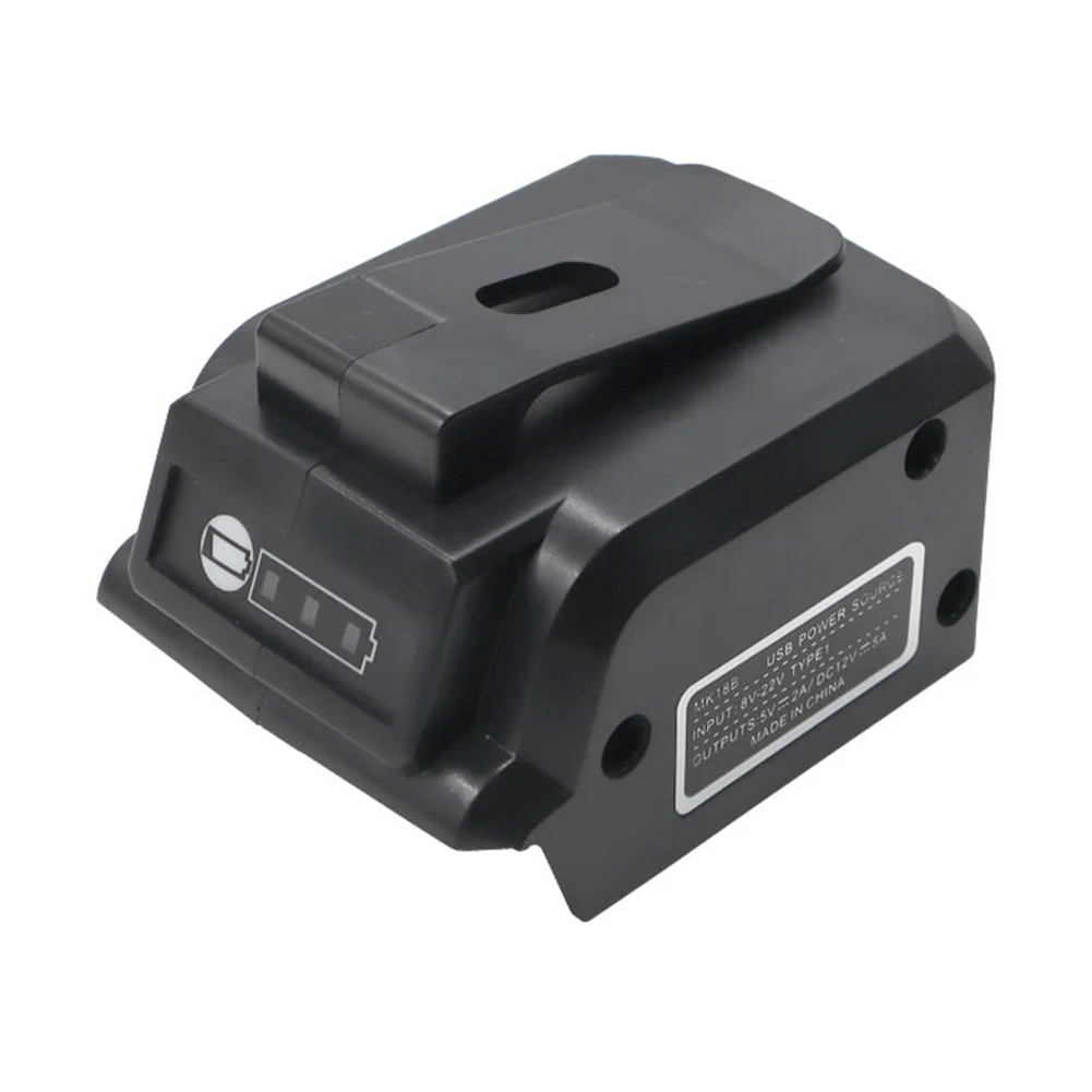 Para adaptador de batería MK18B de 18V con cargador USB y conector de salida de 12V CC para batería LiIon y dispositivos eléctricos de alimentación