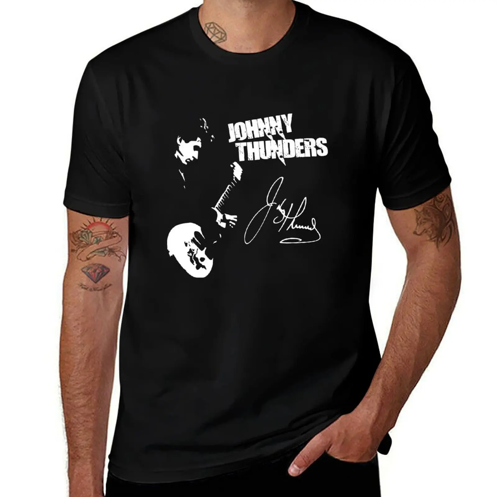 Johnny Thunders Signature T-Shirt Labor Work Casual T-Shirt