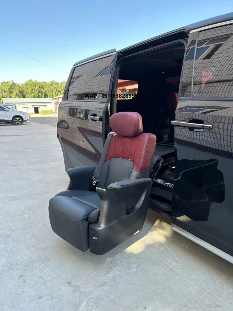 Patented Design Leather Electric Accessible Seat Black 150Kg Load Capacityr Rotating & Lifting Car Seat