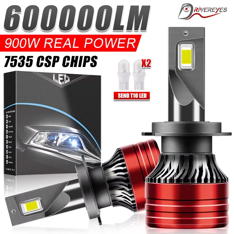 900W 600000lm H7 H4 H11 H8 Led 7535 CSP Chip 6500K 9005 9006 HB3 HB4 9012 Car LED Headlight Canbus 12V Tubro Auto Fog Light 24V